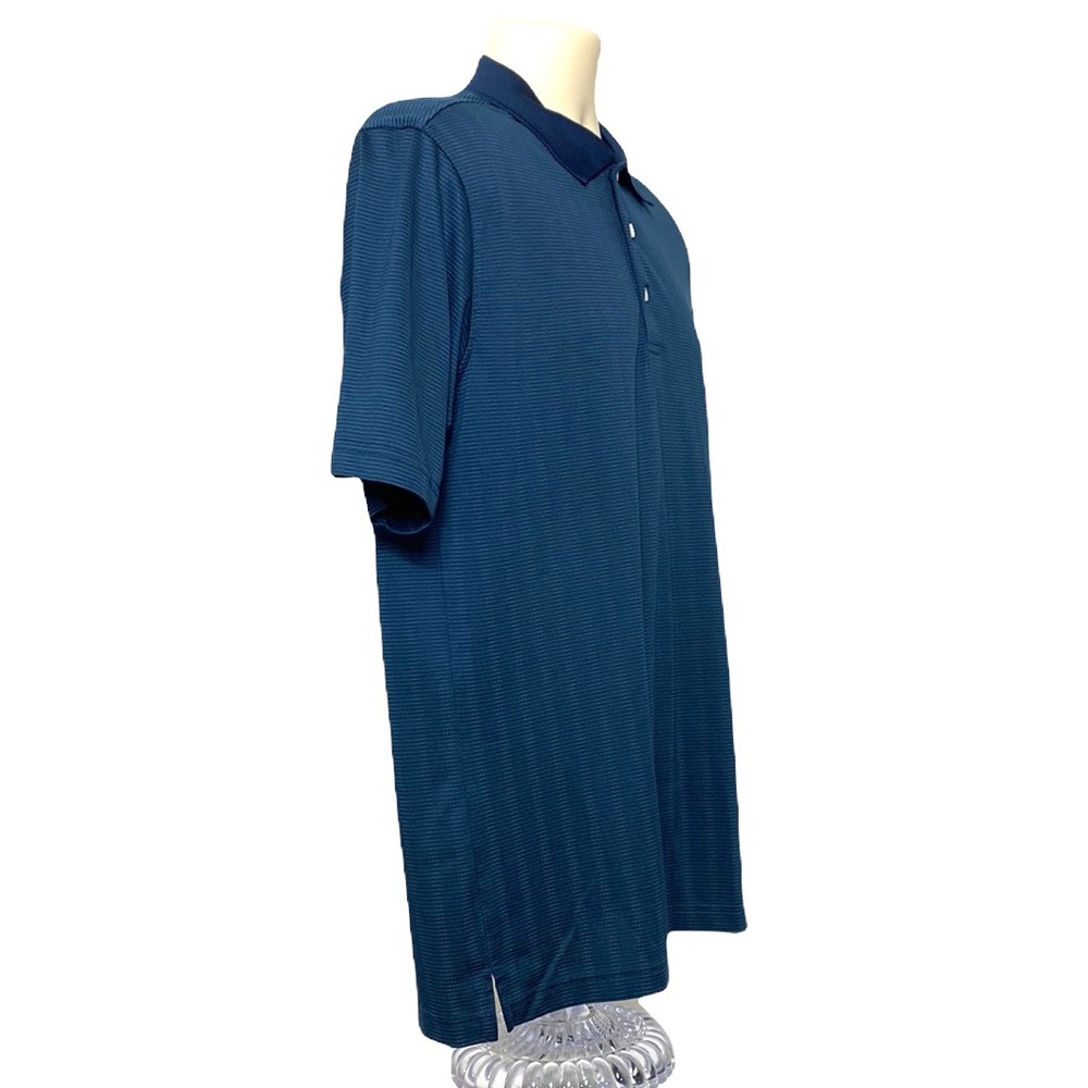 Blue Striped Casual Athletic Polo M - Picture 3 of 8